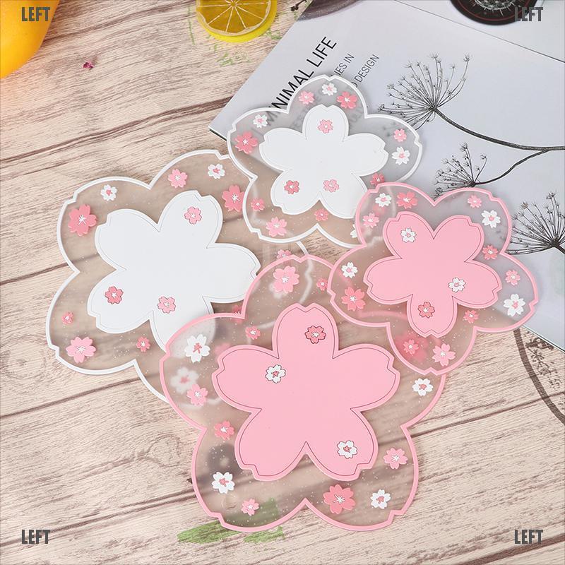 Đế Lót Ly Cách Nhiệt Chống Trượt Hình Hoa Anh Đào Xinh Xắn