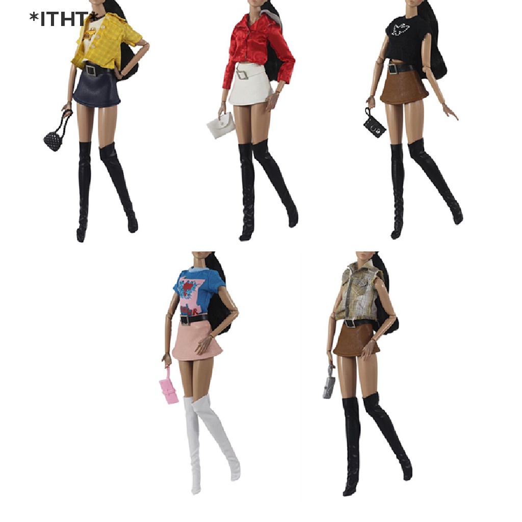 Bộ 4 Túi Xách / Chân Váy Cho Búp Bê 30cm Tỉ Lệ 1 / 6
