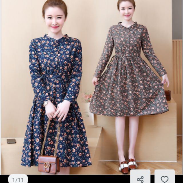 Váy chấm bi và hoa nhí