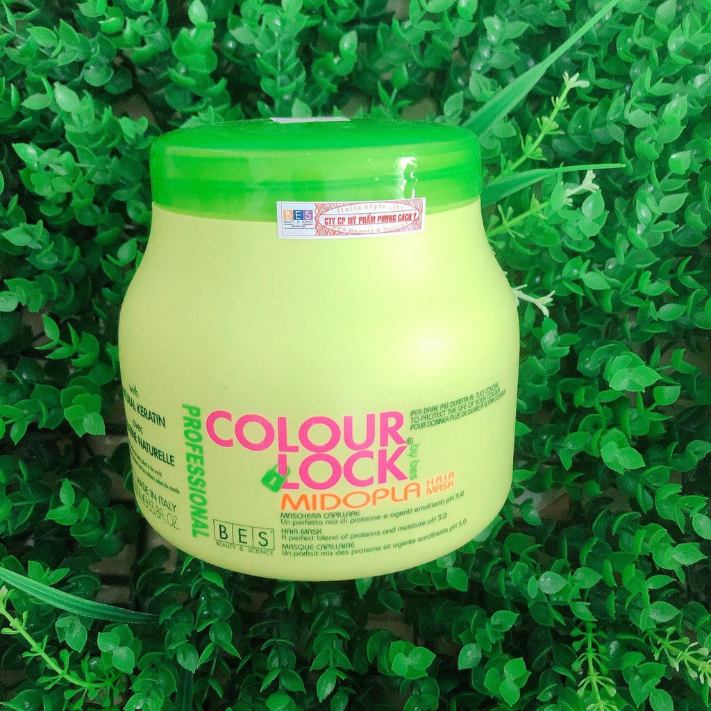 [Chính hãng] [Siêu rẻ] Hấp dầu ủ Bes Midopla Colour Lock khóa màu tóc nhuộm mềm mượt 1000ml (ITALY)
