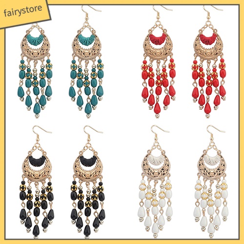 Hoa tai tua rua hình bán nguyệt phong cách du mục vintage