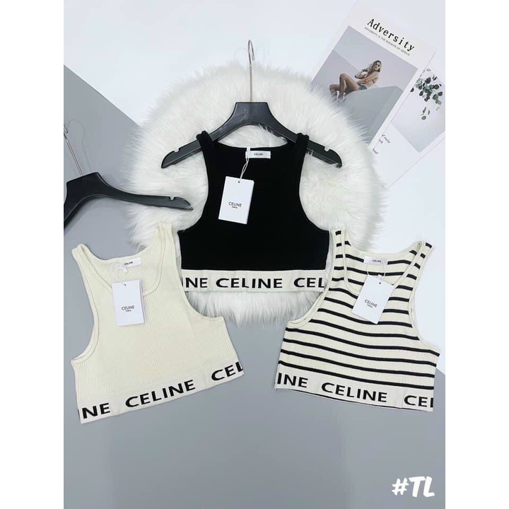 Áo len croptop in chữ Celine_Xưởng May Quang Anh