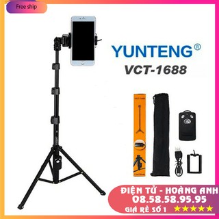 Gậy Chụp Hình 3 Chân Yunteng VCT-1688 Kèm Đầu Kẹp Điện Thoại, Túi Đựng Và Remote Bluetooth