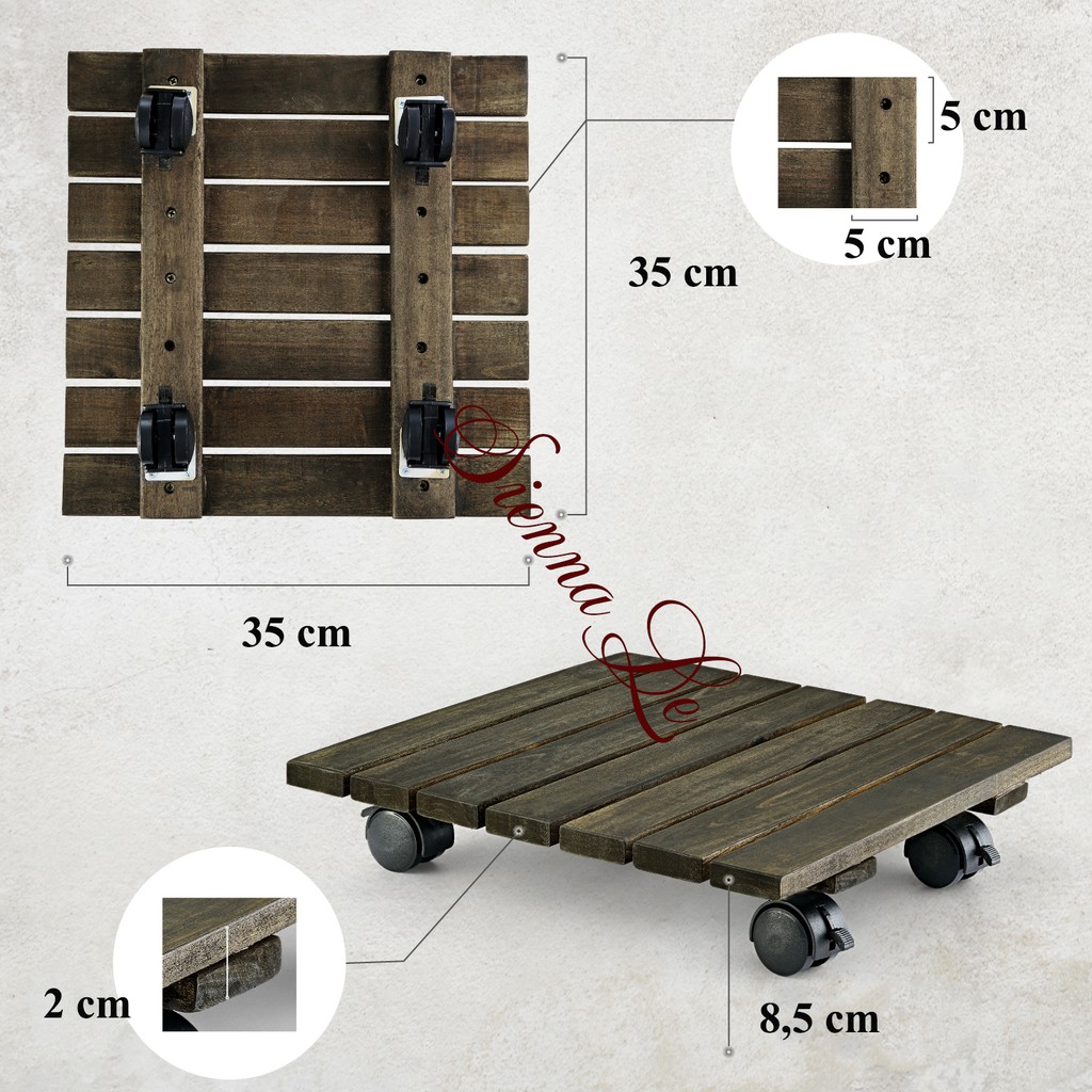 Đế Lót Nâng Chậu Cây Chậu Hoa Di Động Có Bánh Xe