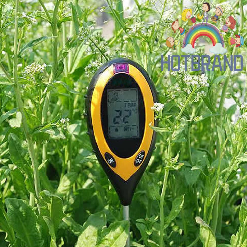 Máy Đo Độ Ẩm, Nhiệt Độ Ánh Sáng 4 Trong 1 Màn Hình Lcd Cho Đất Trồng Cây