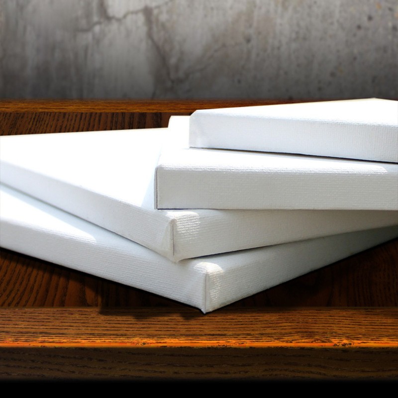 Tấm bảng khung gỗ mặt vải trống hình vuông dùng vẽ tranh sơn dầu/màu nước/acrylic