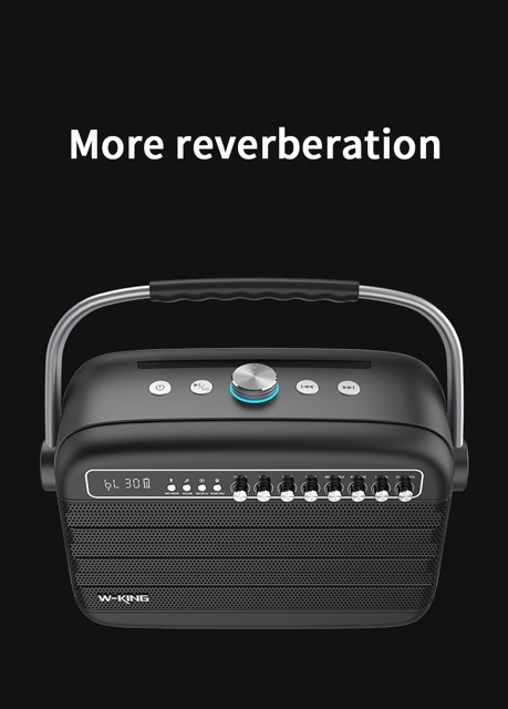 Loa Karaoke Xách Tay Bluetooth W-king K9 ,2 míc không dây, chính hãng