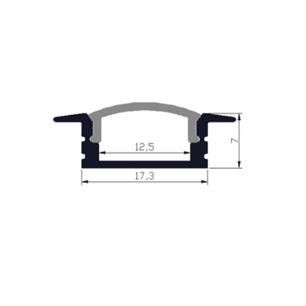 Thanh Nhôm LED Chữ U Kích Thước 17.3 x 7mm