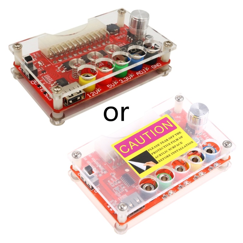 Bảng Mạch Cung Cấp Nguồn ATX 24P Đầu Vào DC Bằng Acrylic Có Thể Điều Chỉnh Điện Áp