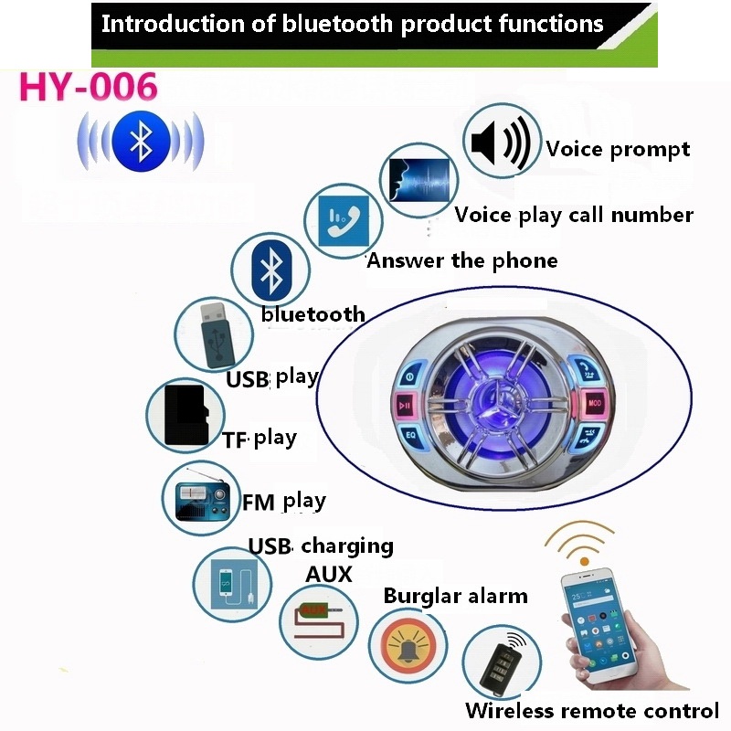 Loa Nghe Nhạc MP3 Bluetooth 3.5 Inch Không Thấm Nước Cho Xe Mô Tô / Scooter ATV / UTV