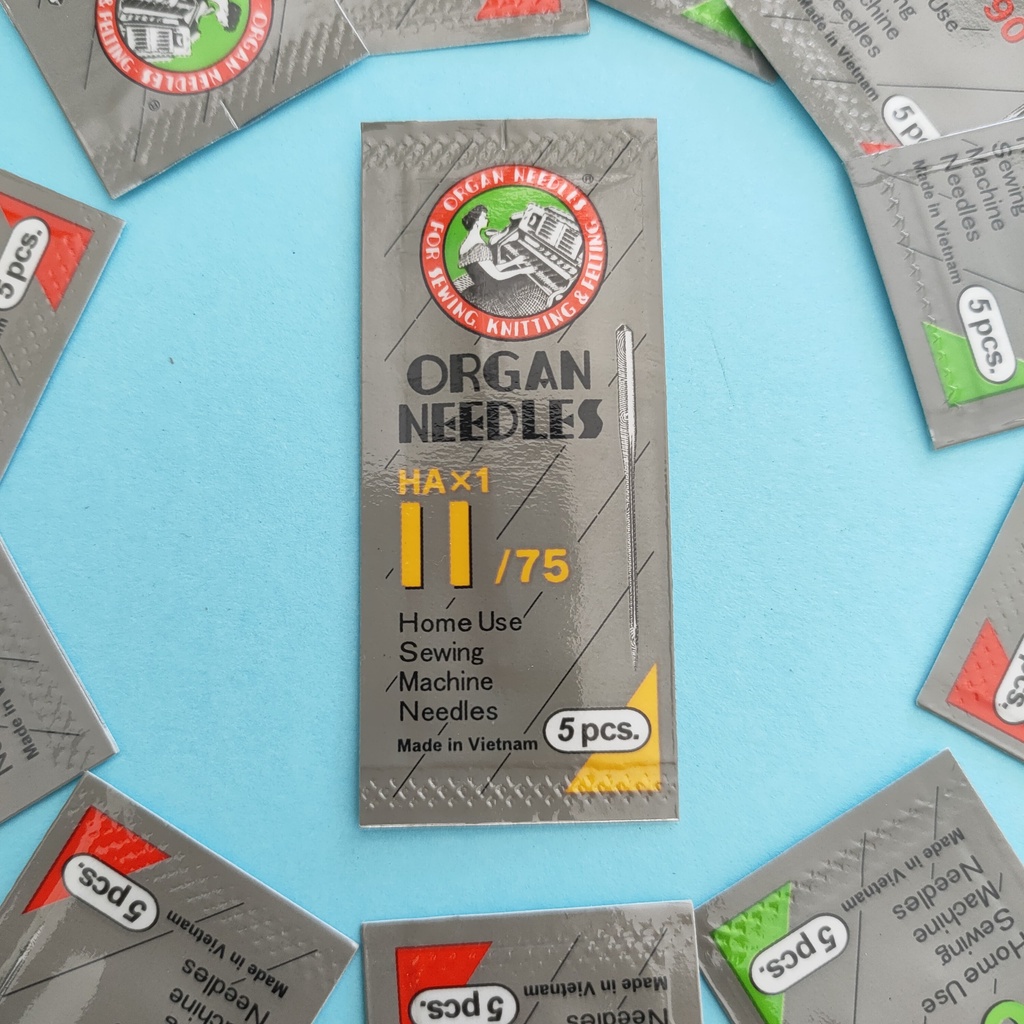 Kim Máy May Gia Đình - Gói Nhỏ 5 Chiếc- Kim Nhật - Kim HA- Đường May Đẹp- Đủ Số 9,11,14,16- Dùng Cho Máy May Gia Đình