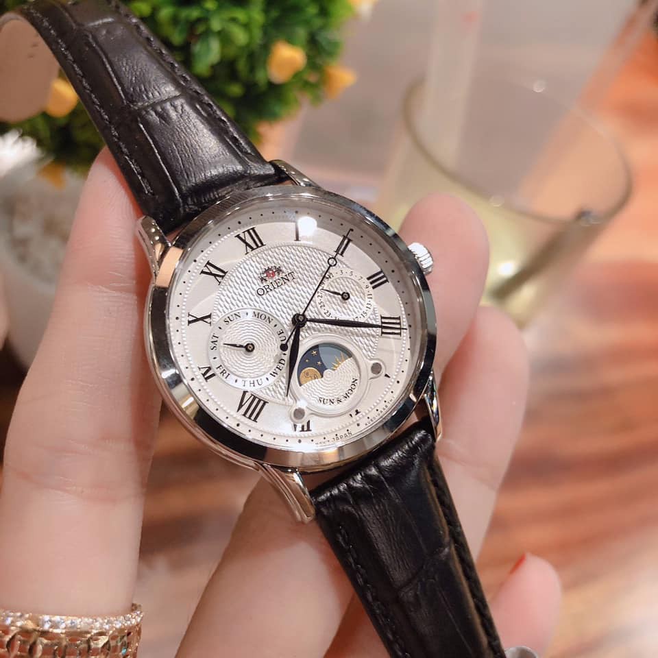 Đồng hồ đôi Orient Sun & Moon - Máy Automatic nam, Máy Quartz Pin nữ - Kính Sapphire