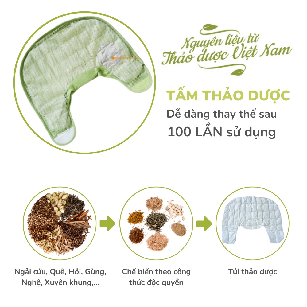 Combo Đai Chườm Vai Làm Nóng Bằng Điện Hapaku + Tấm Thảo Dược Thay Thế Sau 3 Tháng Sử Dụng