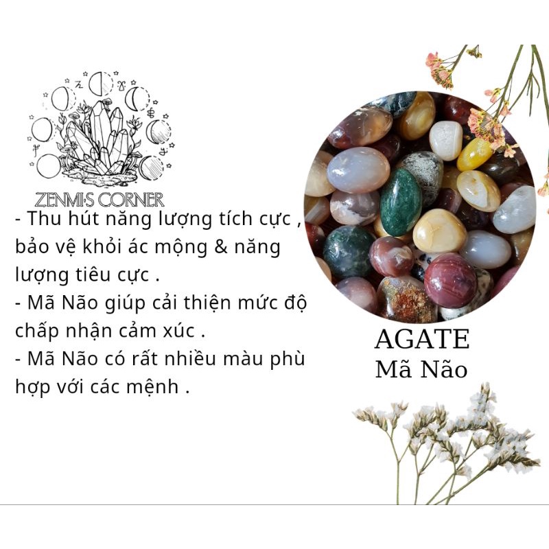 Đá Mã Não Viên , Mã Não Cuội Đủ Màu Thanh Tẩy