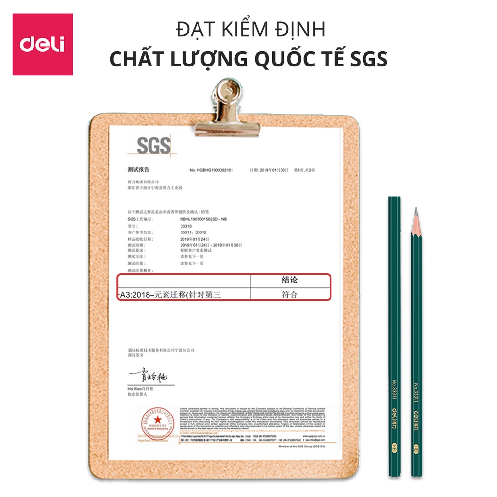 Bút chì 2b hb lục giác DELI hộp 10 chiếc 33311 33312