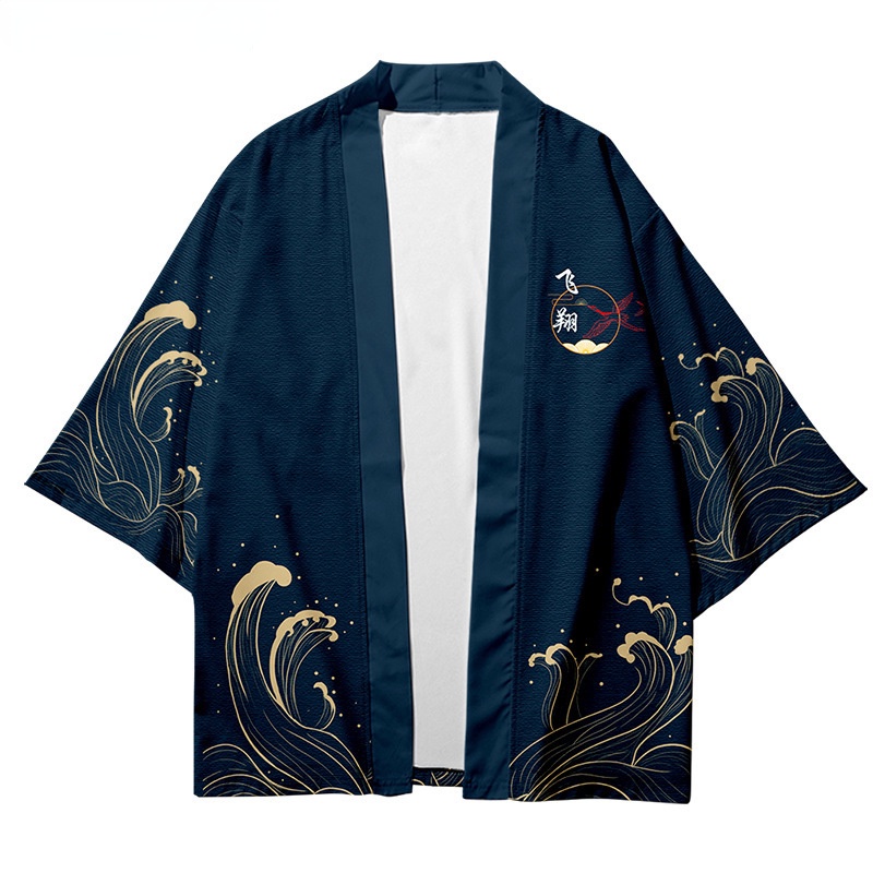 Áo Khoác Kimono Nhật Bản In Hình Nhân Vật Haori Yukata Kích Thước 5XL 6XL Cho Nam Và Nữ