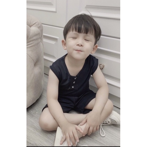 Bộ cotton 3 lỗ 3 cúc mát mẻ cho bé trai bé gái - B3C3L