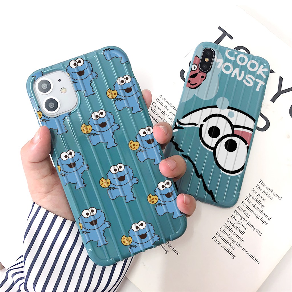 Ốp lưng iphone Cookie monster sọc 3D chống va đập 5/5s/6/6plus/6s/6splus/7/7plus/8/8plus/x/xs/11/12/pro/max/plus/promax | BigBuy360 - bigbuy360.vn