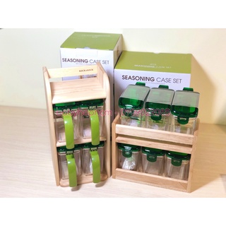 Bộ hộp đựng gia vị lock&lock kèm kệ gỗ hpl949s4 4