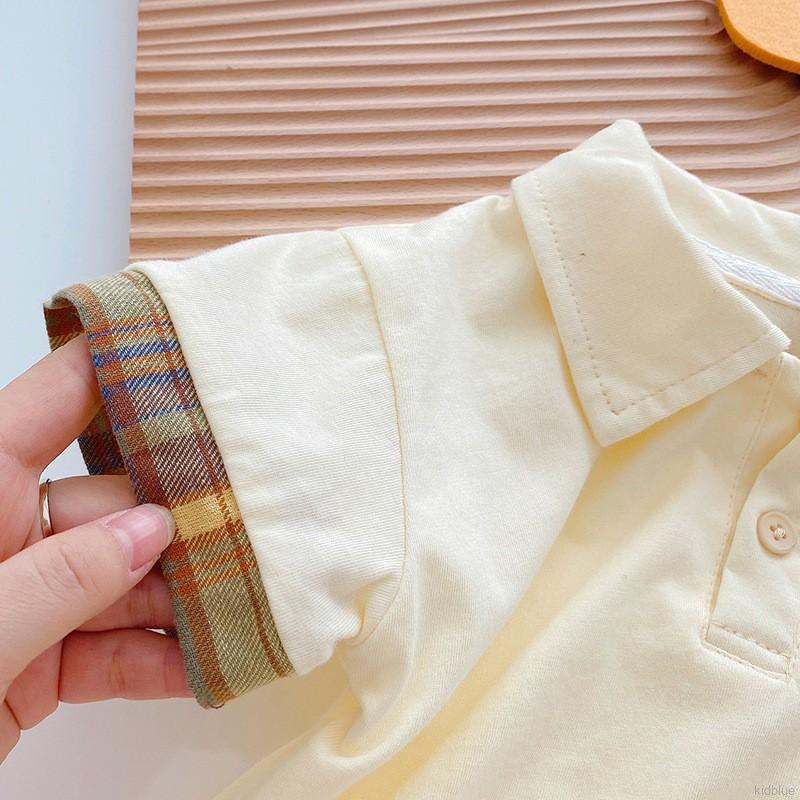 Set áo thun tay ngắn kèm quần short phong cách hàn quốc cho bé