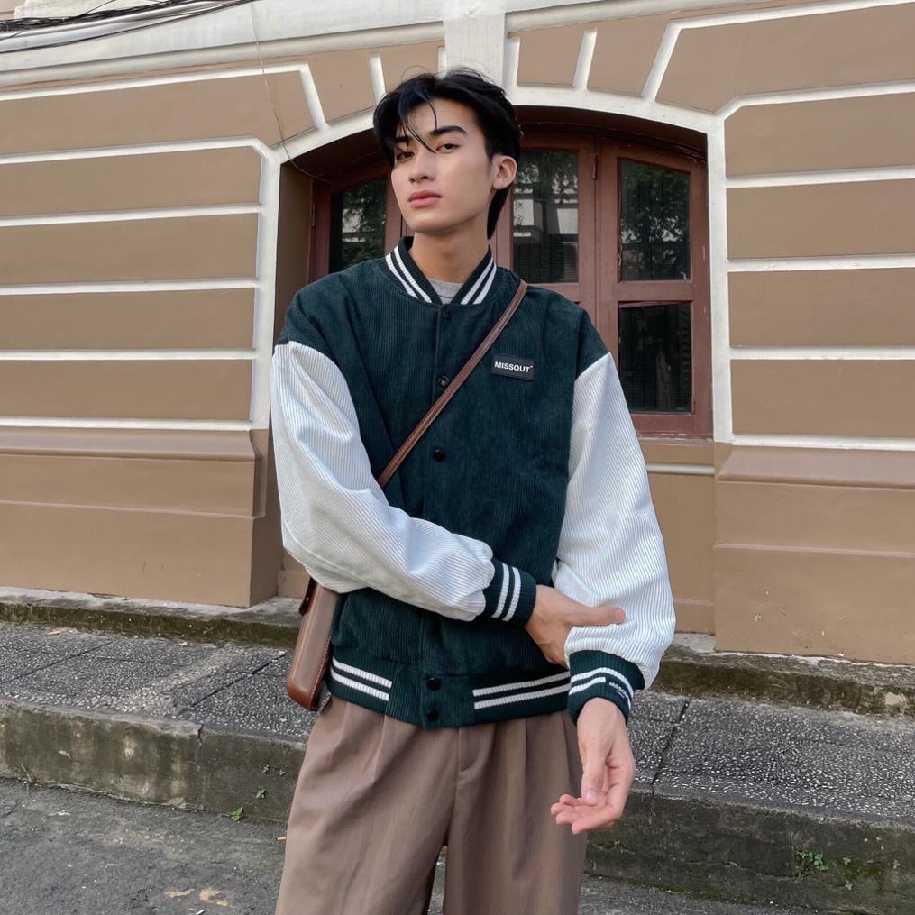 xả tết ÁO KHOÁC FABRIC BOMBER MOSS GREEN MST