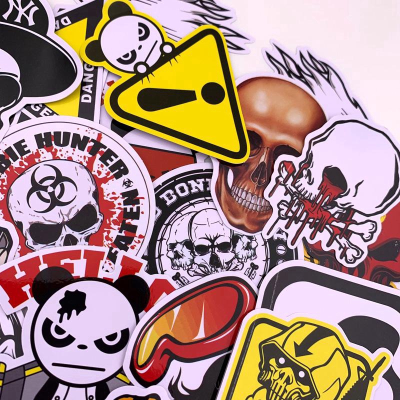 40 miếng dán trang trí phụ kiện ván trượt/laptop/đồ dùng nhiều màu cá tính