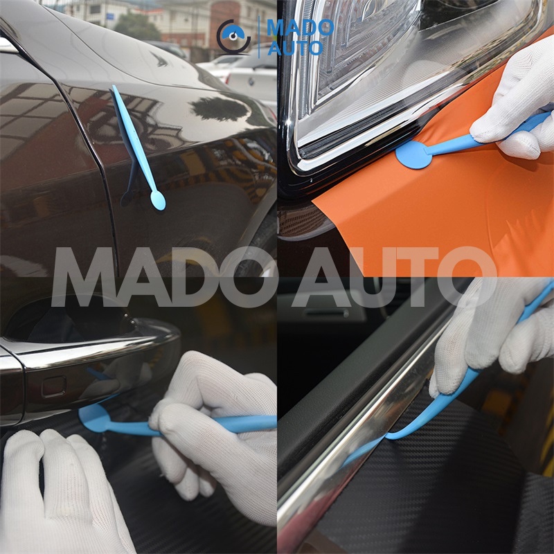 Bộ 7 dụng cụ nhựa dán Decal xe ô tô có nam châm, có hộp nhựa MADO FS07