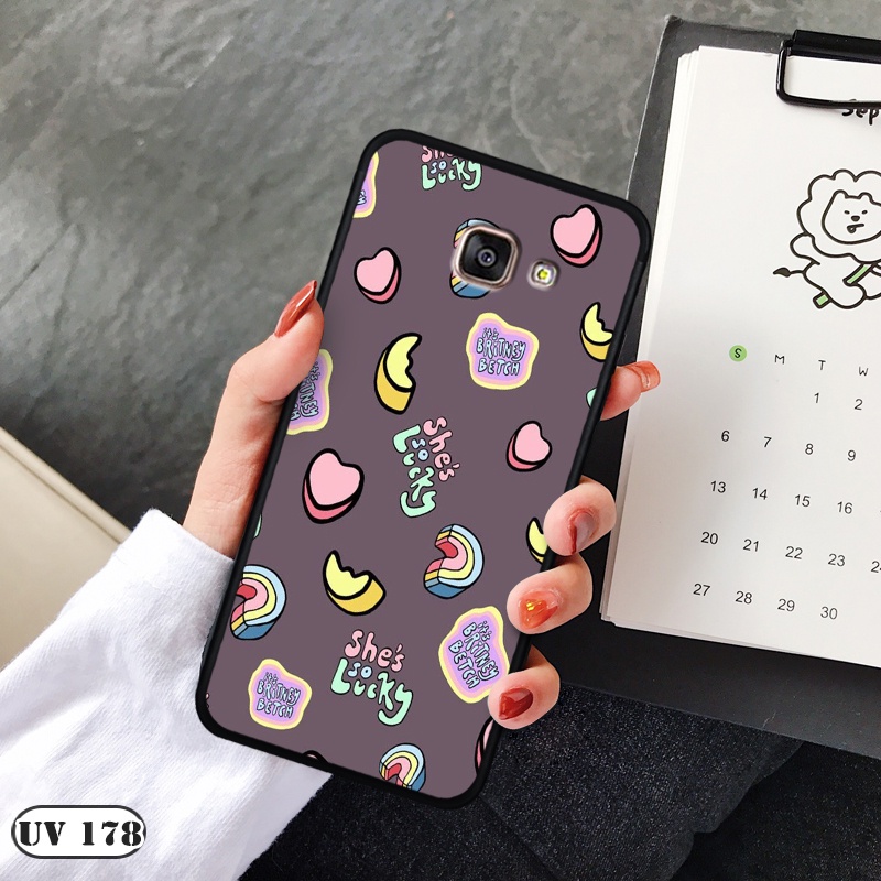 Ốp lưng  Samsung Galaxy A7 2016 - Lưng nhám viền dẻo in 2D
