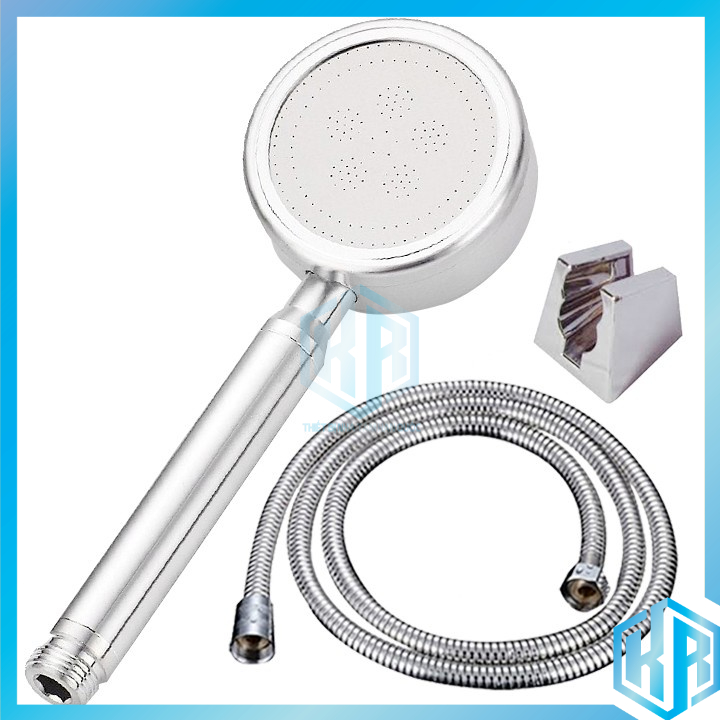 Bộ tay sen tăng áp hợp kim nhôm chống oxi hóa siêu tiết kiệm nước đủ bộ Tay sen+Dây+Giá đỡ - QM027