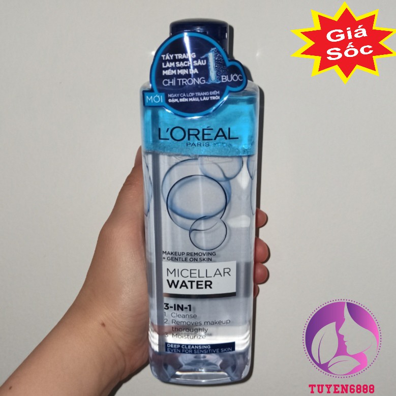 [Mã COS1904 giảm 8% đơn 300K] Nước tẩy trang Tẩy sạch sâu lớp trang điểm L'oreal Micellar 3 in 1 400ml