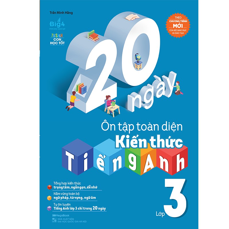 Sách Combo 20 ngày ôn tập toàn diện kiến thức Tiếng Anh lớp 3, 4, 5