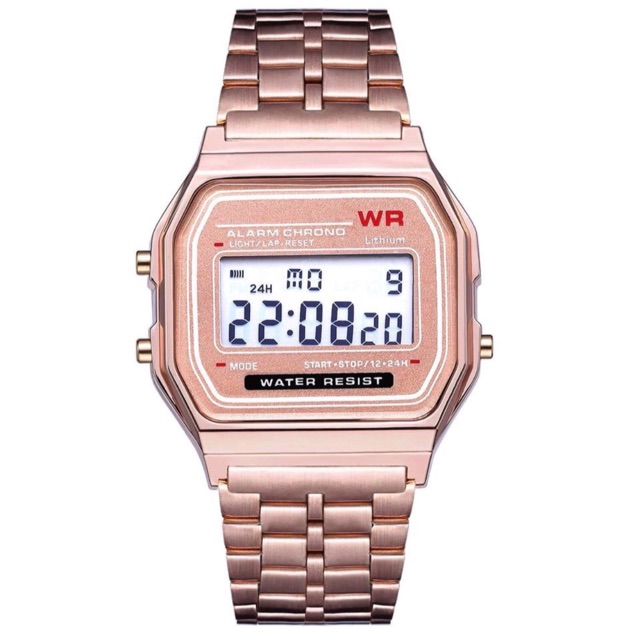 Đồng hồ WR unisex hợp kim màu hồng