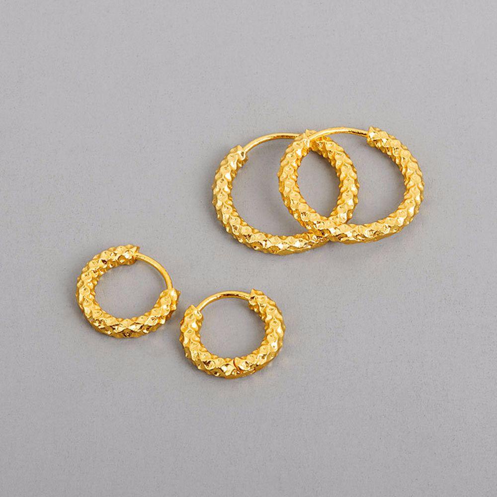 Bông Tai Dạng Vòng Bằng Giấy Bạc Đơn Giản Thời Trang