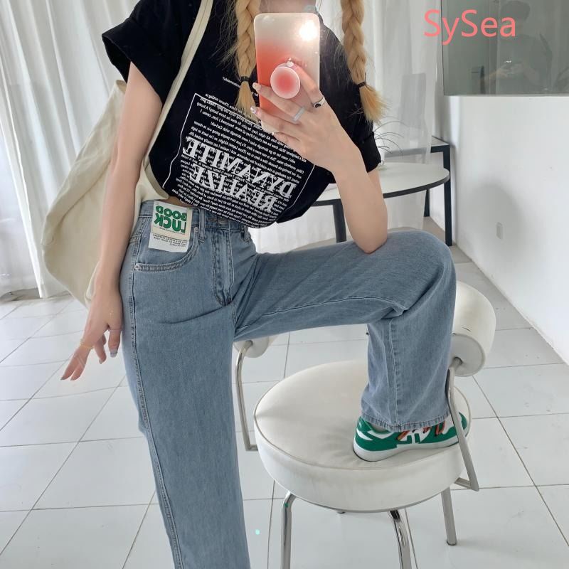 Quần Jean Lưng Cao Thời Trang Xuân Thu Hàn Quốc Cho Nữ