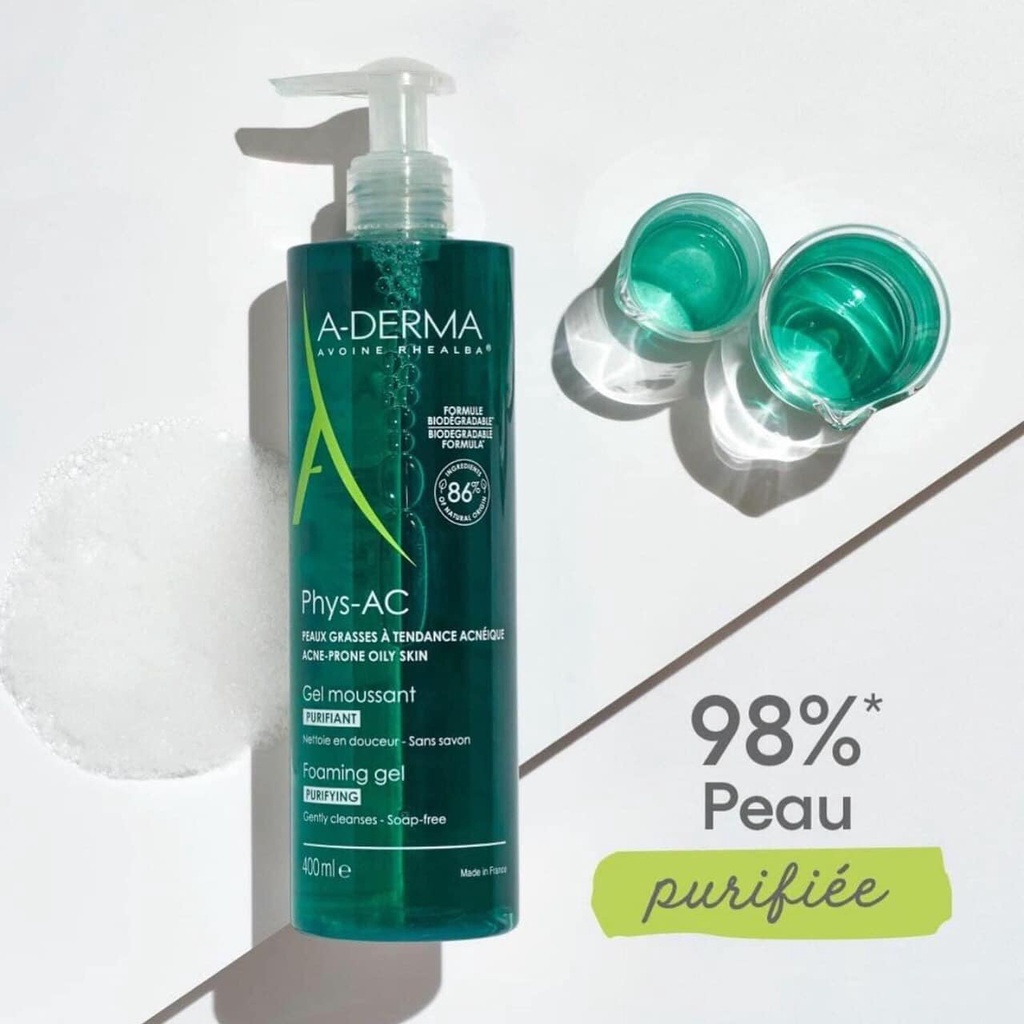 Sữa rửa mặt Aderma CHÍNH HÃNG PHÁP - Aderma sữa rửa mặt dành cho da dầu, da mụn, da nhạy cảm