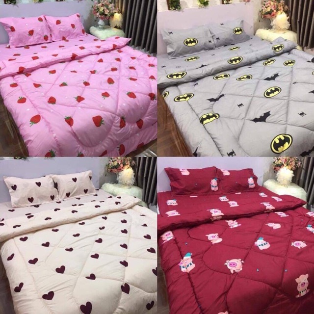 Sale Trọn Bộ Chăn Phao Ga Gối Cottong Poly 5 món y hình được chọn mẫu đẹp mê ly | BigBuy360 - bigbuy360.vn