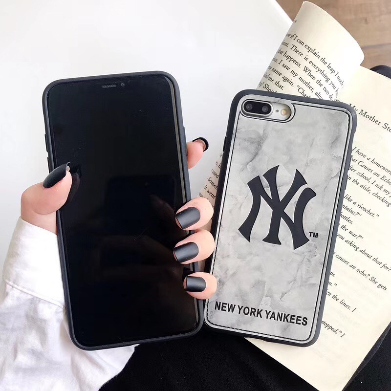 Ốp điện thoại in hình logo đội bóng chày New York Yankee dành cho IPhone X XR XSmax 6s 7Plus 8 8+