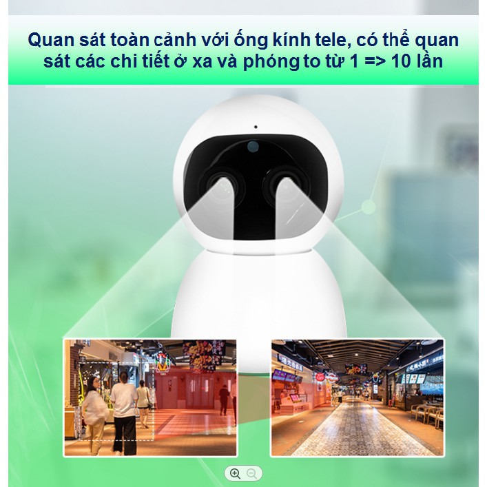 Camera AI Carecam Pro Wifi Trong Nhà Siêu Zoom 10x 4.0Mpx