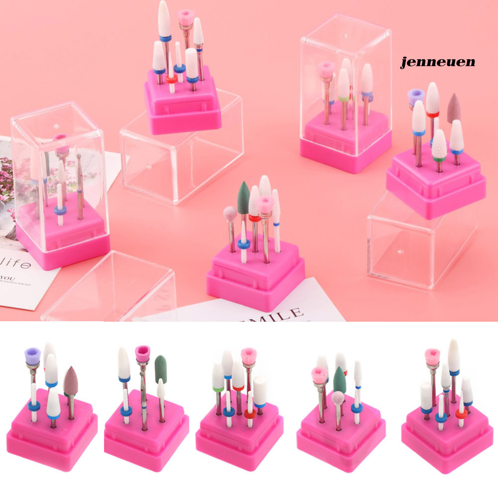 [Hàng mới về] Bộ mũi khoan móng tay bằng hợp kim thép gốm sứ hỗ trợ mài dũa móng lấy da chết làm móng nghệ thuật MJGJ