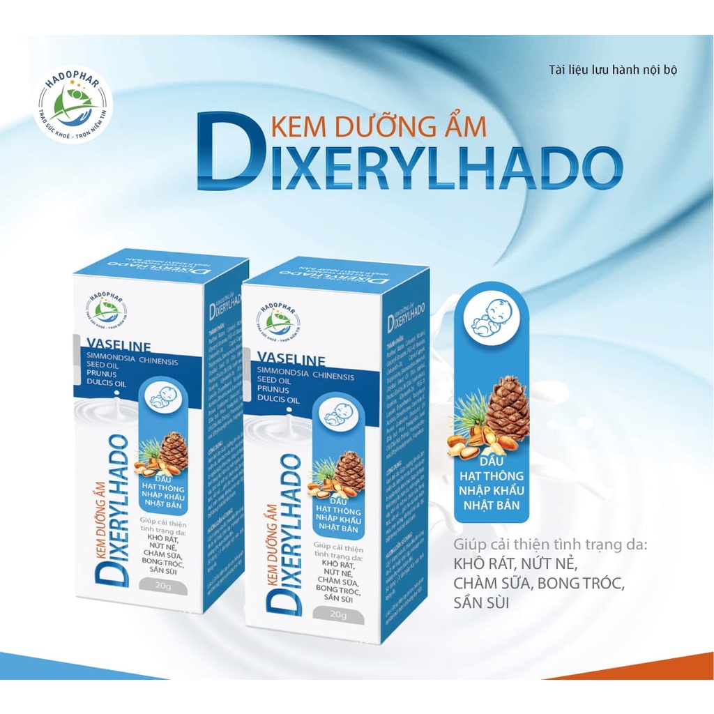 Kem Dưỡng Ẩm Dixeryl – Giúp Da Luôn Mềm Mại, Giảm Khô Rát, Nứt Nẻ, Chàm Sữa, Bong Tróc, Sần Sùi – Dexyryl – Tuýp 20Gam