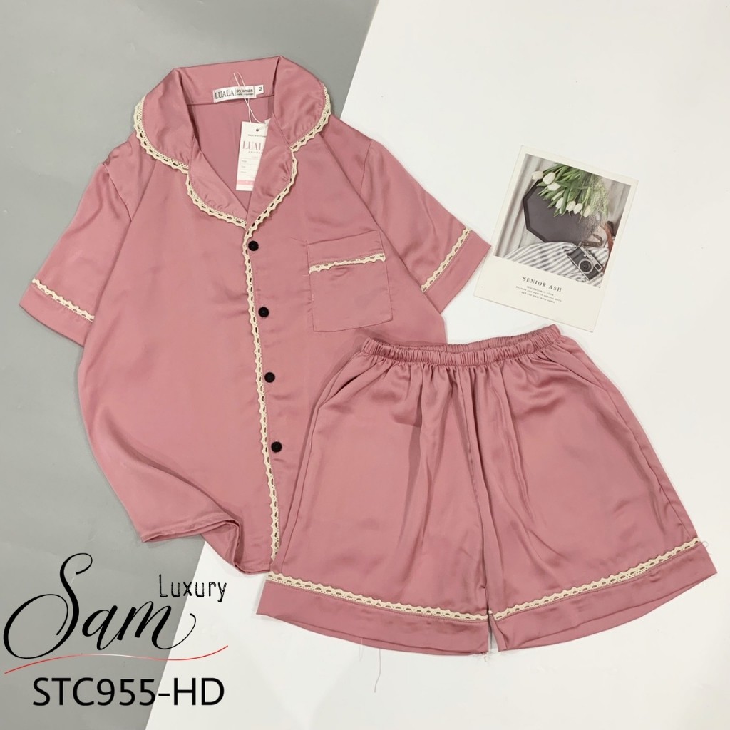 Đồ ngủ pijama hàn quốc, tay ngắn quần đùi, Sam luxury