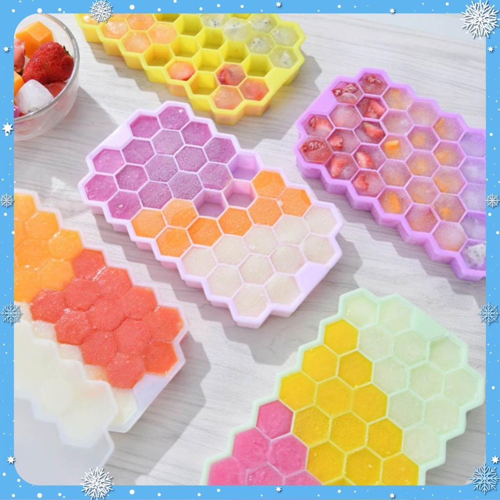 Khay Silicon Làm Đá Làm Thạch Đựng Đồ Hình Tổ Ong