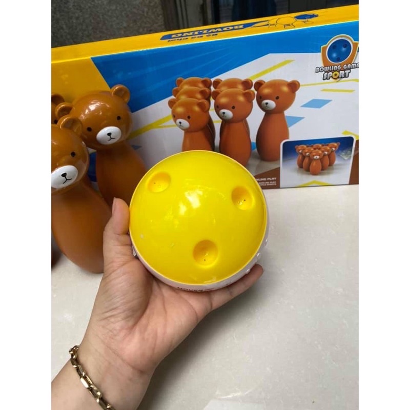 Bộ đồ chơi bowling gấu dùng pin Vitadairy cho bé