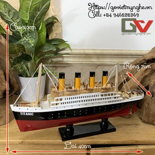 Mô Hình Gỗ TiTanic Thuyền Tàu Gỗ RMS Titanic - Thân tàu dài 40cm - Quà tặng cho bé - Gỗ Sơn
