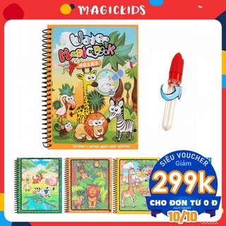 Tranh tập tô màu tự xoá ma thuật nhiều chủ đề thú vị tặng kèm bút vẽ cho bé trai bé gái Magickids