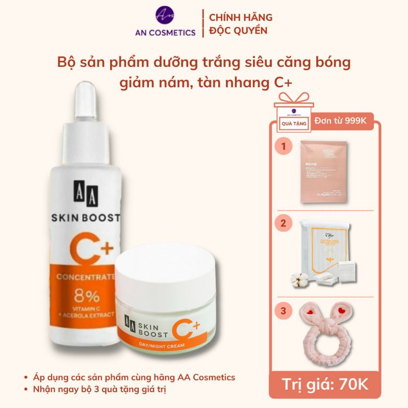 Kem Dưỡng Trắng Siêu Căng Bóng , Tái Tạo Giảm Nám Tàn Nhang vết thâm nám, đồi mồi C+ của AA Comestic
