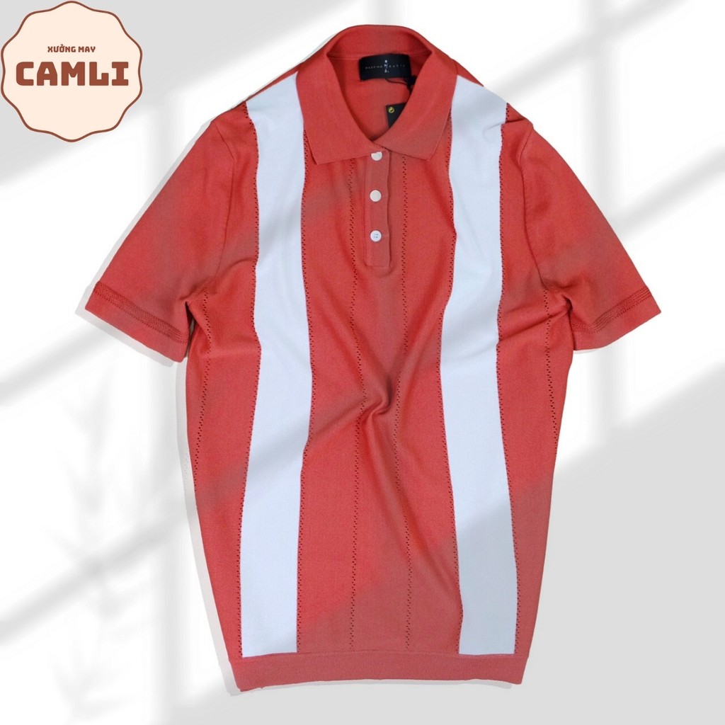 Áo thun POLO kẻ sọc dệt kim mùa hè nam, tay ngắn, mỏng nhẹ, thoáng mát phong cách Hàn Quốc | BigBuy360 - bigbuy360.vn