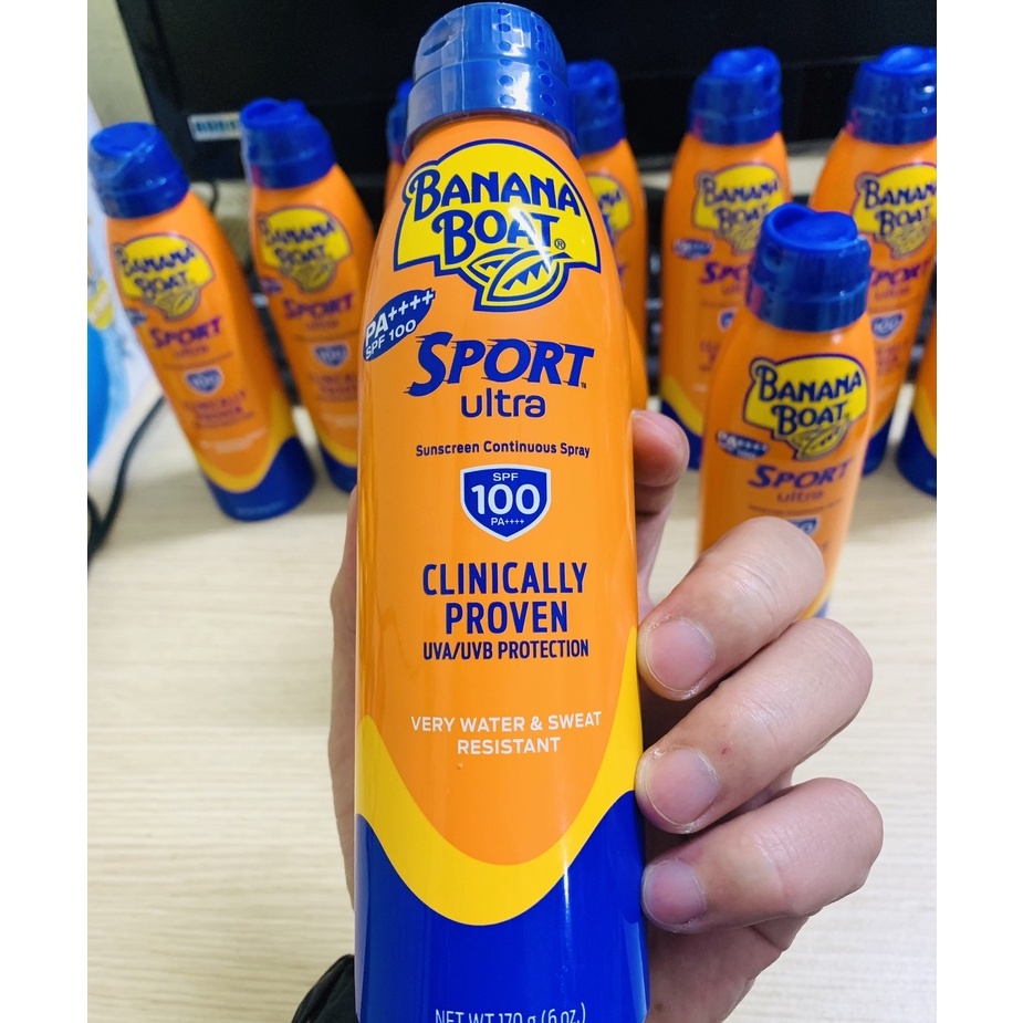 COMBO 3 CHAI XỊT CHỐNG NẮNG BANANA BOAT SPORT SPF100 PA++++ date 5/2024