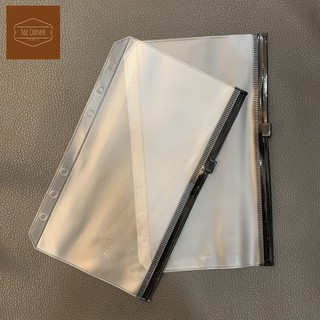 Túi zip 6 lỗ màu gắn sổ còng A5/A6
