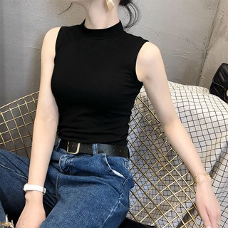 Áo Hai Dây Cổ Cao Dáng Ôm Phong Cách Hàn Quốc Thời Trang Cho Nữ